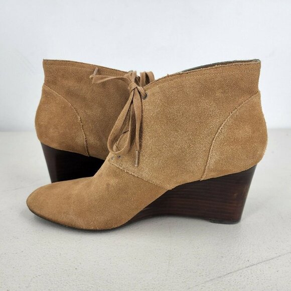 Lauren Ralph Lauren Women's Tamia Suede Wedge Ankle Bootie in Camel Size 11B - Picture 5 of 12
